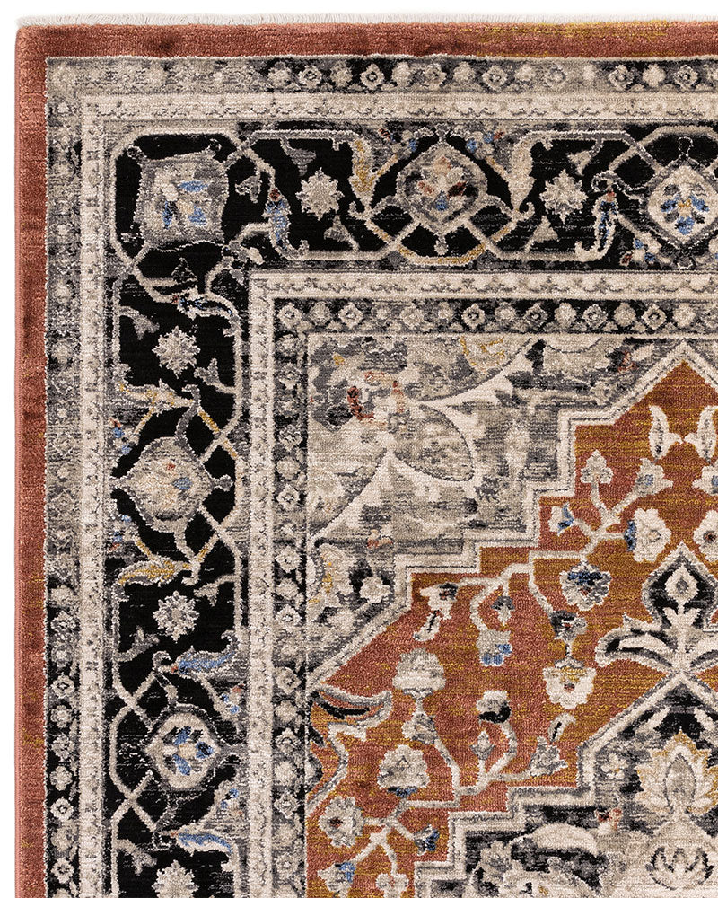 SOVEREIGN 04 TERRACOTTA MEDALLION VINTAGE TRADITIONAL STYLE RUG
