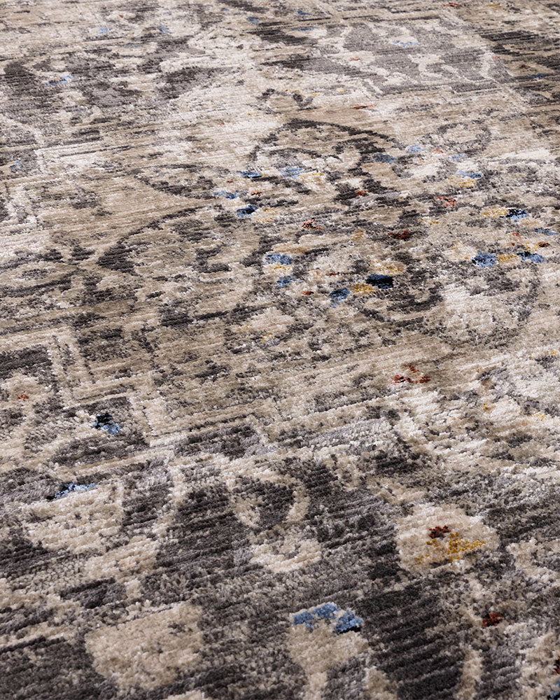 SOVEREIGN 05 CHARLCOAL MEDALLION VINTAGE TRADITIONAL STYLE RUG