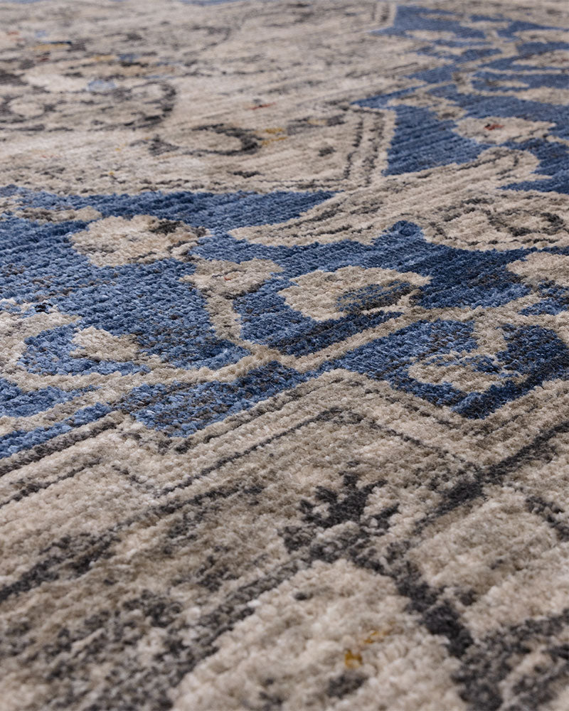 SOVEREIGN 07 BLUE MEDALLION VINTAGE TRADITIONAL STYLE RUG