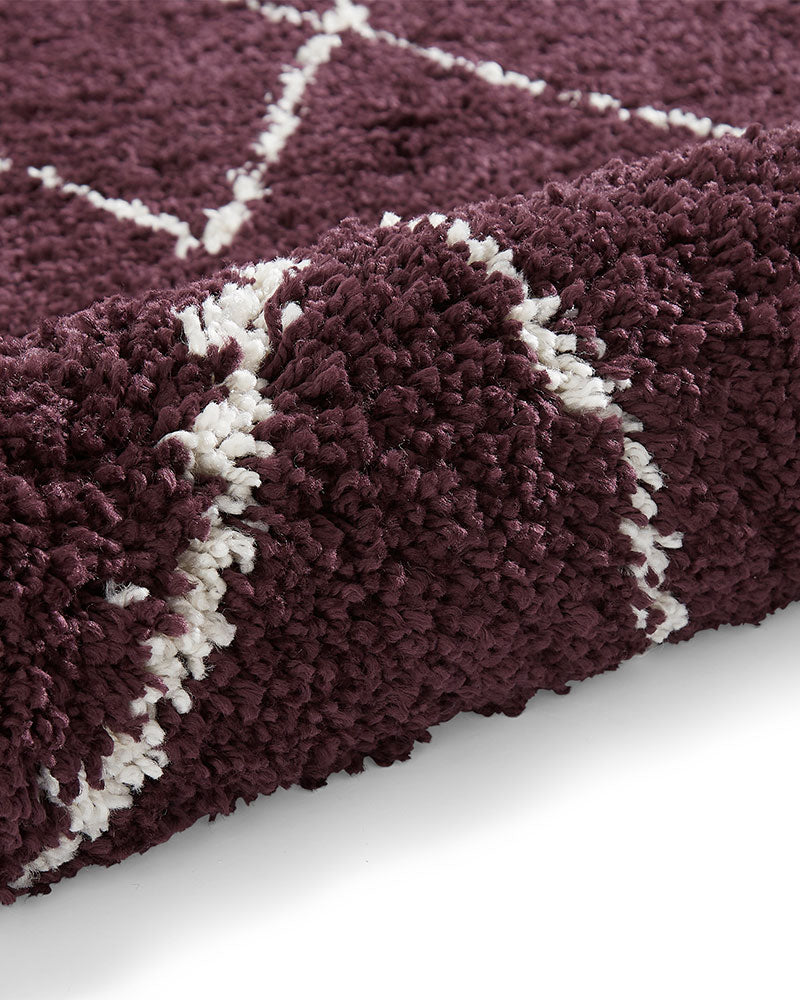 BOHO 8280 PURPLE MOROCCAN BERBER SHAGGY MODERN