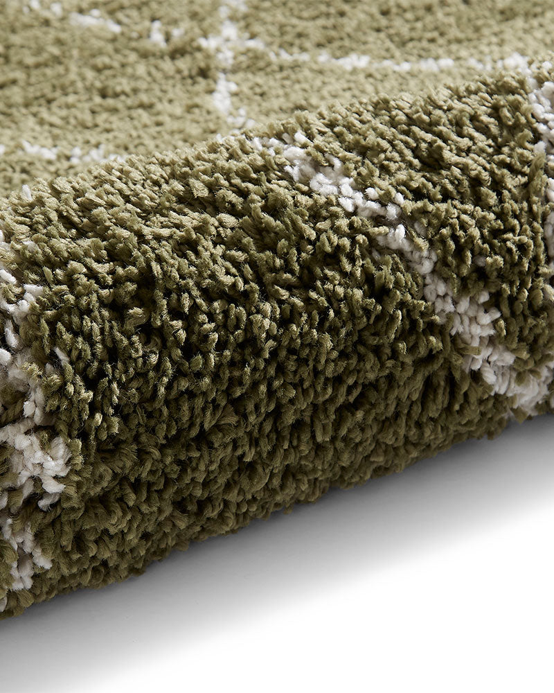 BOHO 8280 GREEN MOROCCAN BERBER SHAGGY MODERN