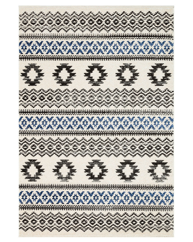 ALPAKA ALPK03 IVORY BLUE CONCEPT LOOMS BOHO 160X220 RUG