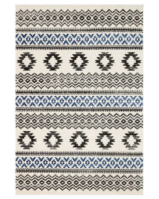 ALPAKA ALPK03 IVORY BLUE CONCEPT LOOMS BOHO 160X220 RUG