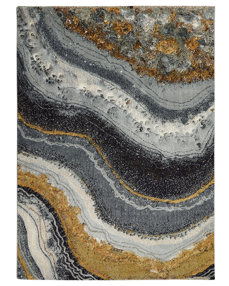AMARA AMA103 GREY BLUE BRONZE ABSTRACT RUG