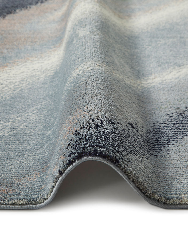 AMARA AMA106 IVORY GREY BLUE ABSTRACT RUG