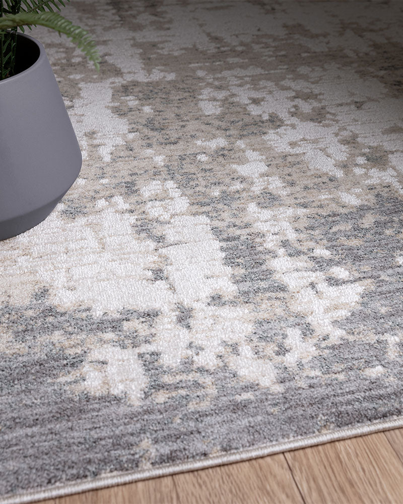ANDERS AN01 GREY BEIGE ABSTRACT MODERN RUG