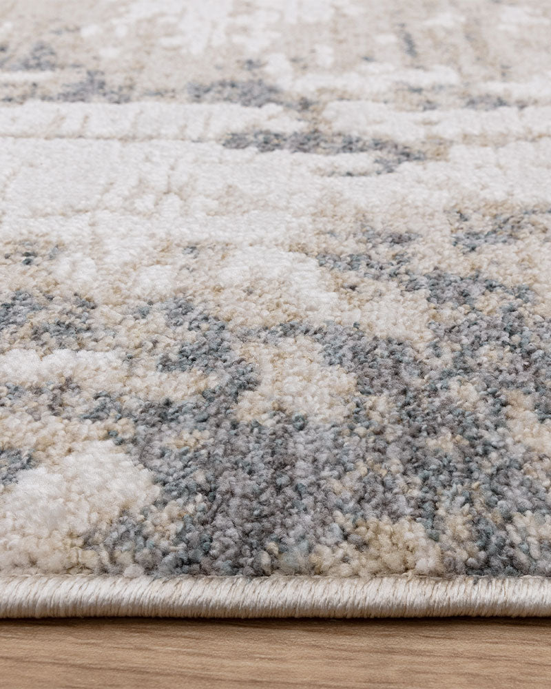 ANDERS AN01 GREY BEIGE ABSTRACT MODERN RUG