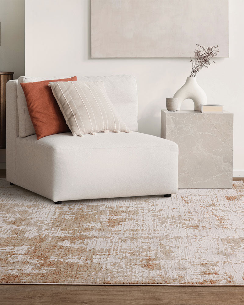 ANDERS AN02 TERRECOTTA BEIGE ABSTRACT MODERN RUG