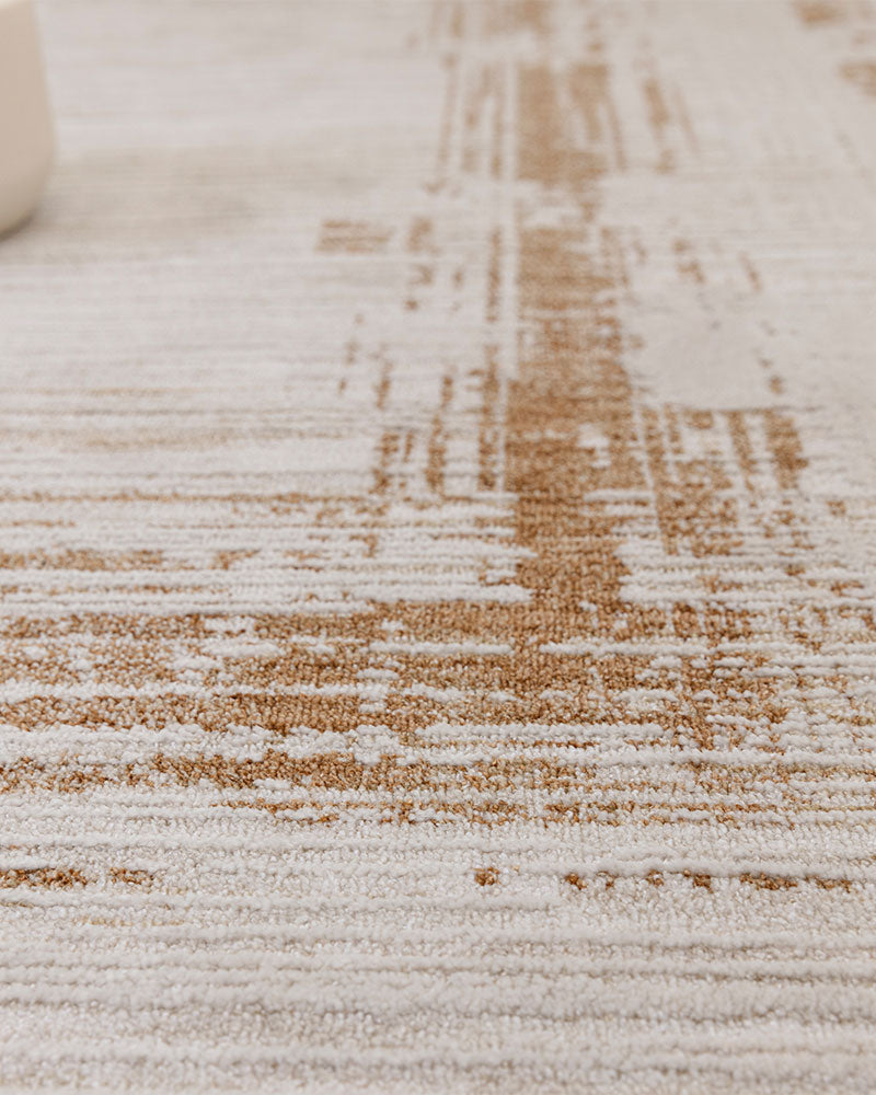 ANDERS AN05 TERRACOTTA ABSTRACT BORDER MODERN RUG