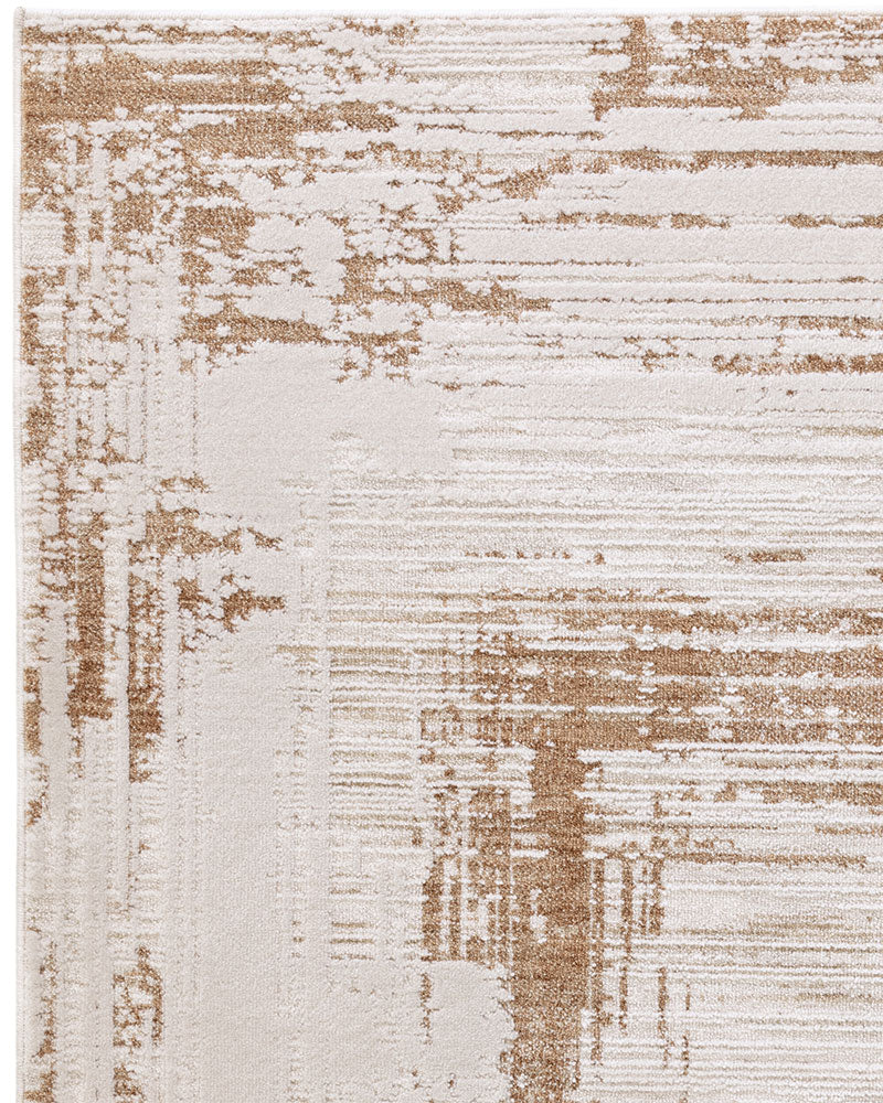 ANDERS AN05 TERRACOTTA ABSTRACT BORDER MODERN RUG