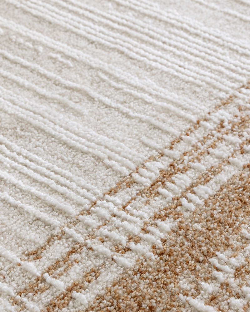 ANDERS AN05 TERRACOTTA ABSTRACT BORDER MODERN RUG