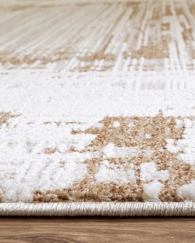 ANDERS AN05 TERRACOTTA ABSTRACT BORDER MODERN RUG