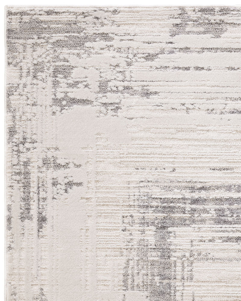 ANDERS AN06 GREY ABSTRACT BORDER MODERN RUG
