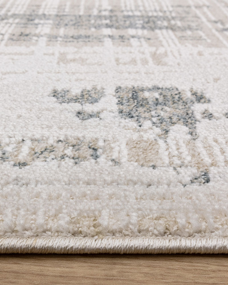 ANDERS AN07 BLUE ABSTRACT BORDER MODERN RUG