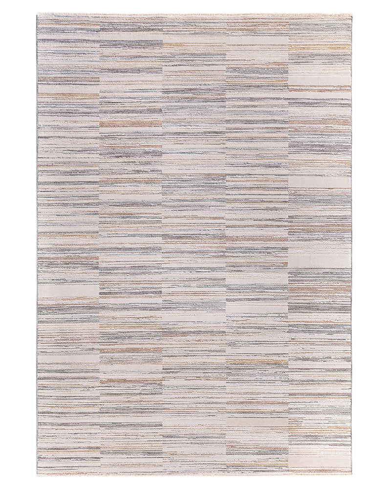 ANDERS AN09 GREY MULTI STRIPE MODERN RUG