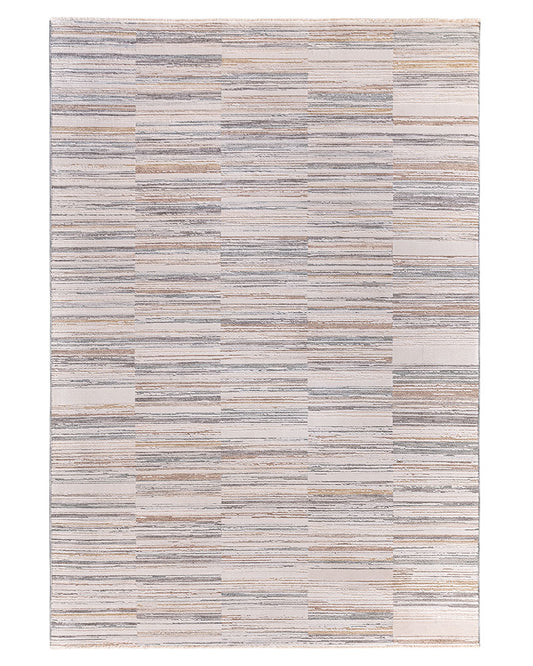 ANDERS AN09 GREY MULTI STRIPE MODERN RUG