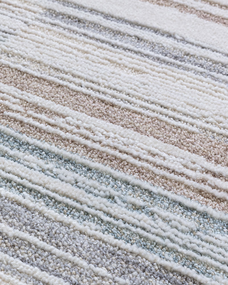 ANDERS AN09 GREY MULTI STRIPE MODERN RUG