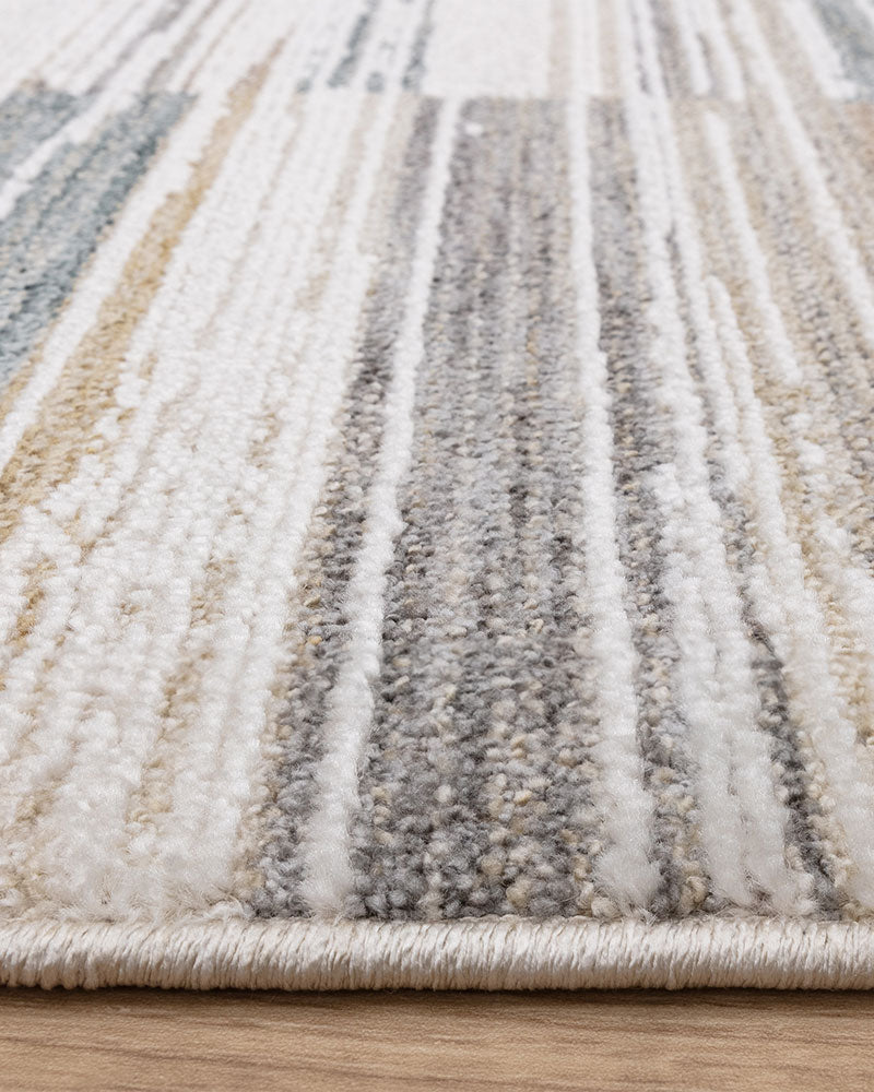 ANDERS AN09 GREY MULTI STRIPE MODERN RUG