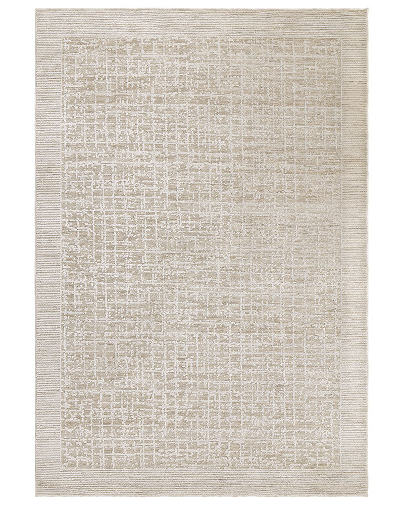 ANDERS AN10 BEIGE ABSTRACT BORDER MODERN RUG
