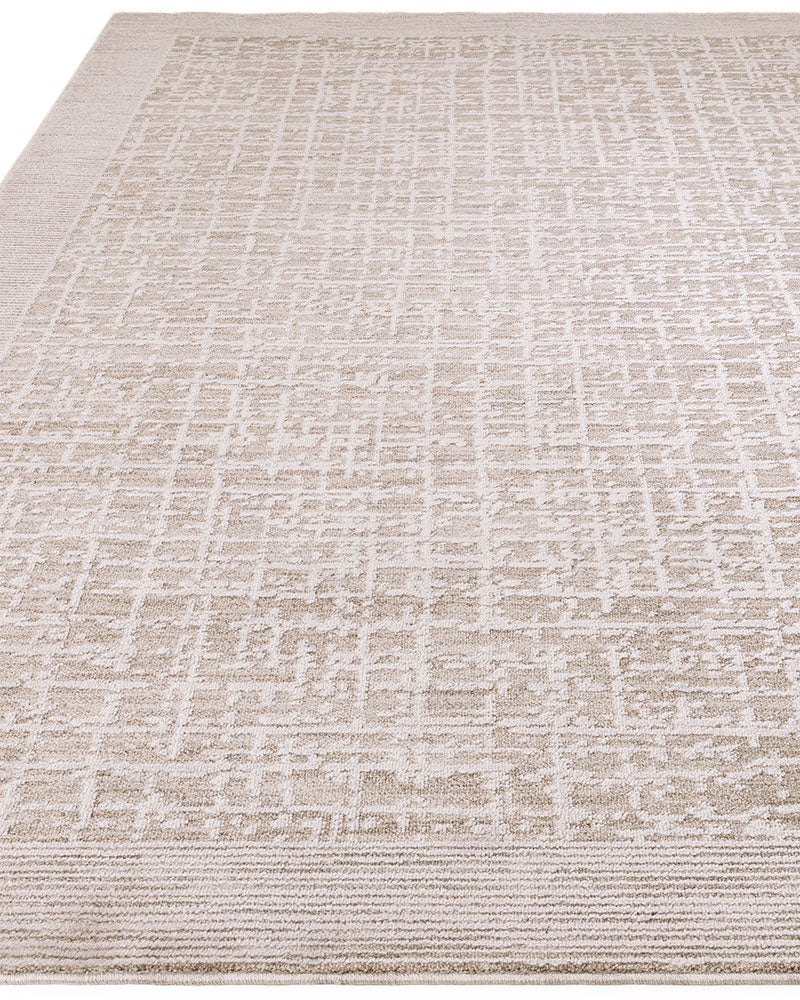 ANDERS AN10 BEIGE ABSTRACT BORDER MODERN RUG