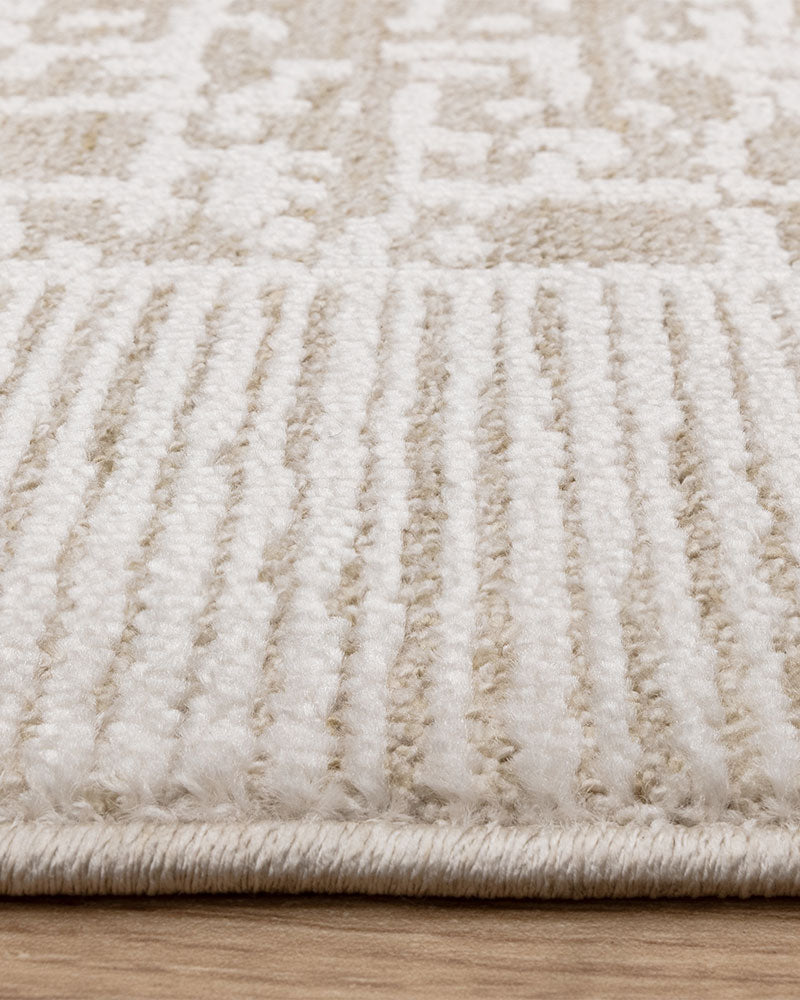 ANDERS AN10 BEIGE ABSTRACT BORDER MODERN RUG