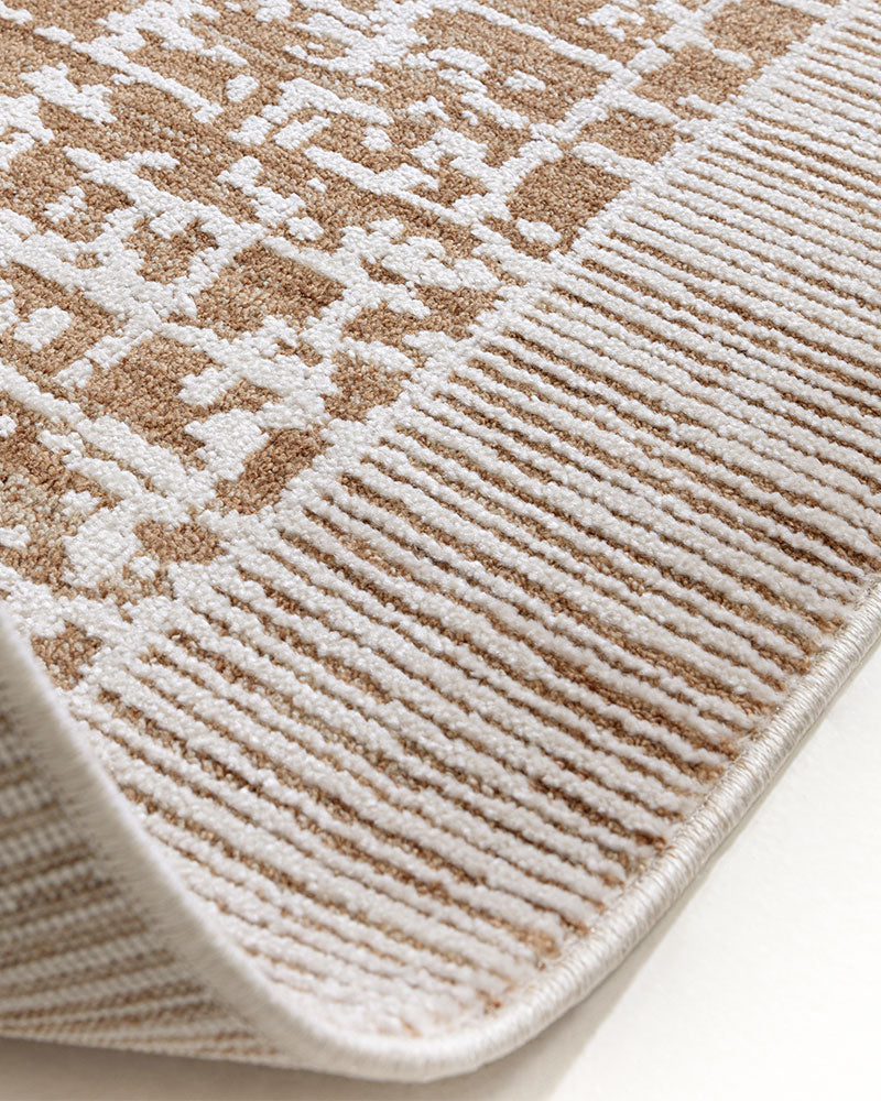ANDERS AN11 TERRACOTTA ABSTRACT BORDER MODERN RUG