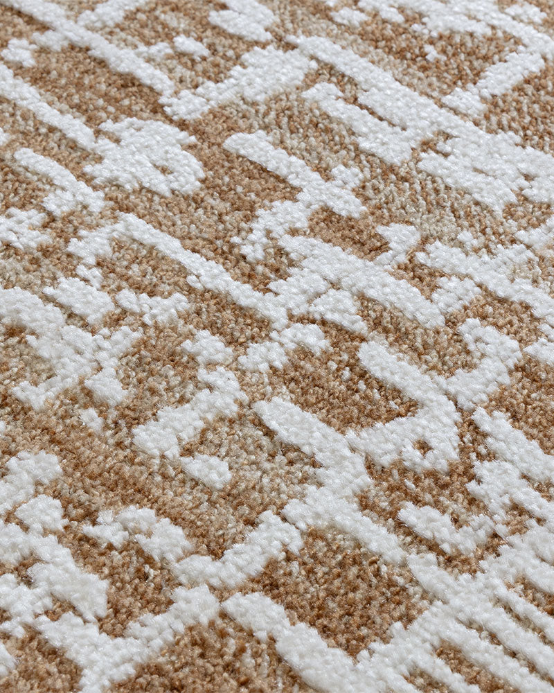 ANDERS AN11 TERRACOTTA ABSTRACT BORDER MODERN RUG