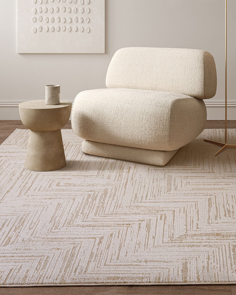 ANDERS AN12 BEIGE CHEVRON MODERN RUG