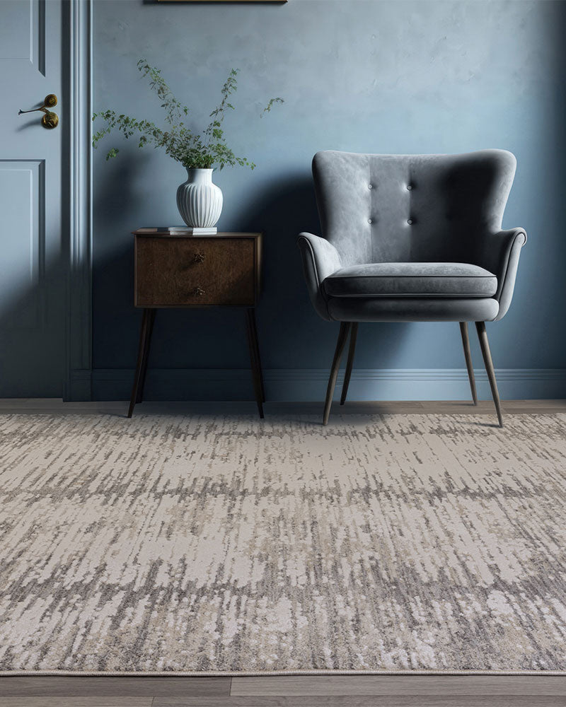 ANDERS AN14 GREY ABSTRACT MODERN RUG