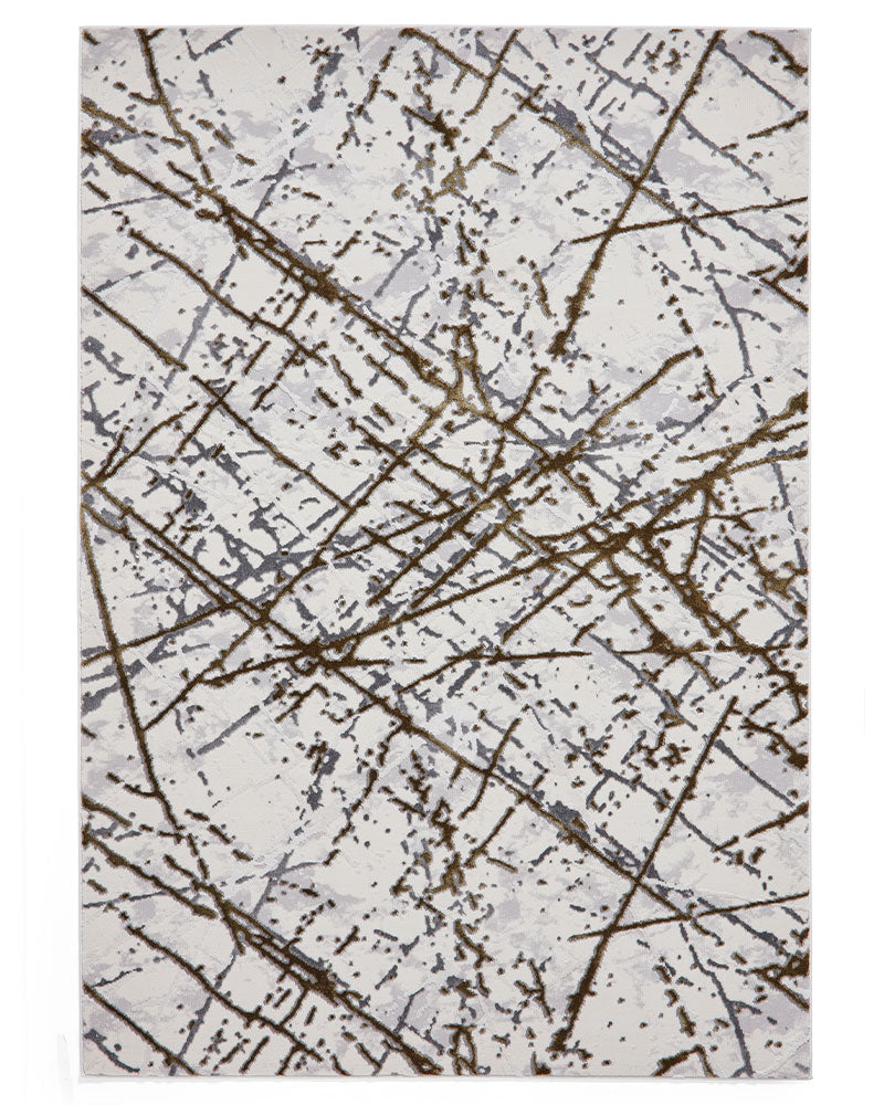 ARTEMIS B8403 GOLD SILVER METALLIC ABSTRACT RUG