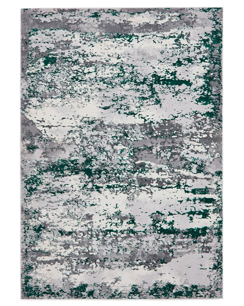 ARTEMIS B9289A GREEN SILVER METALLIC ABSTRACT RUG