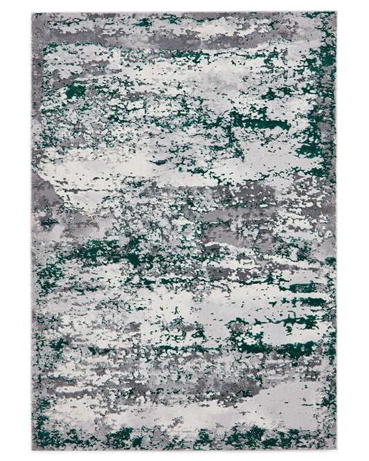 ARTEMIS B9289A GREEN SILVER METALLIC ABSTRACT RUG
