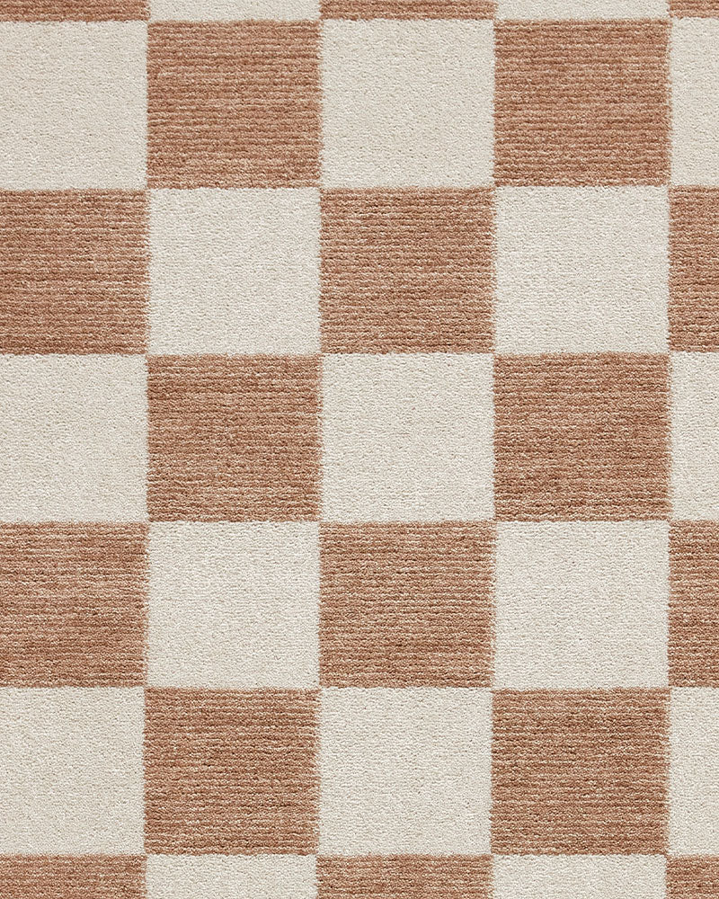 BALTIMORE BEIGE 66618 MODERN CHECKERBOARD RUG