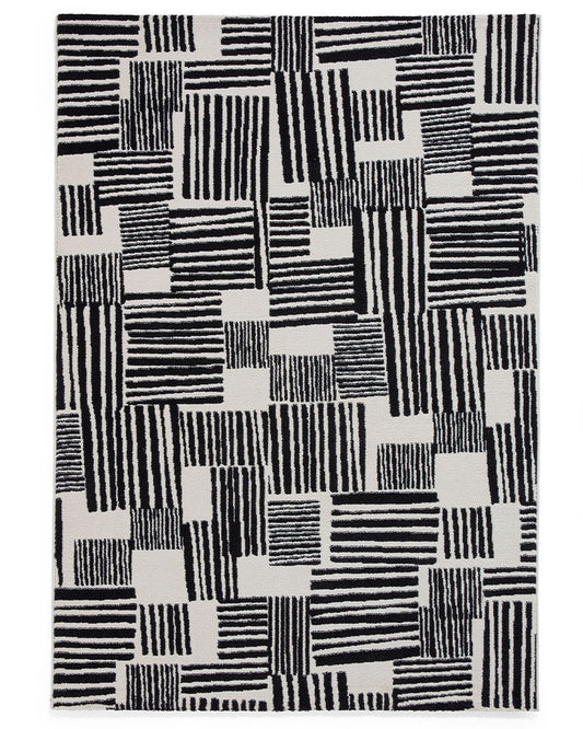CATHERINE LANSFIELD BLOCKS BLACK & WHITE MONO RUG