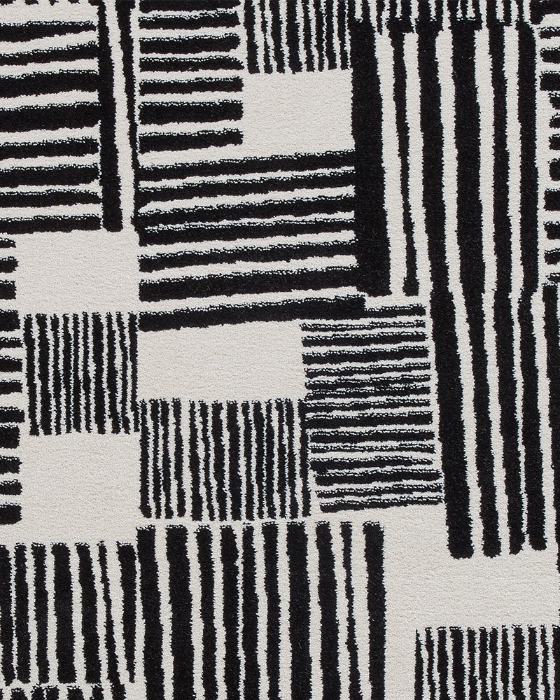CATHERINE LANSFIELD BLOCKS BLACK & WHITE MONO RUG
