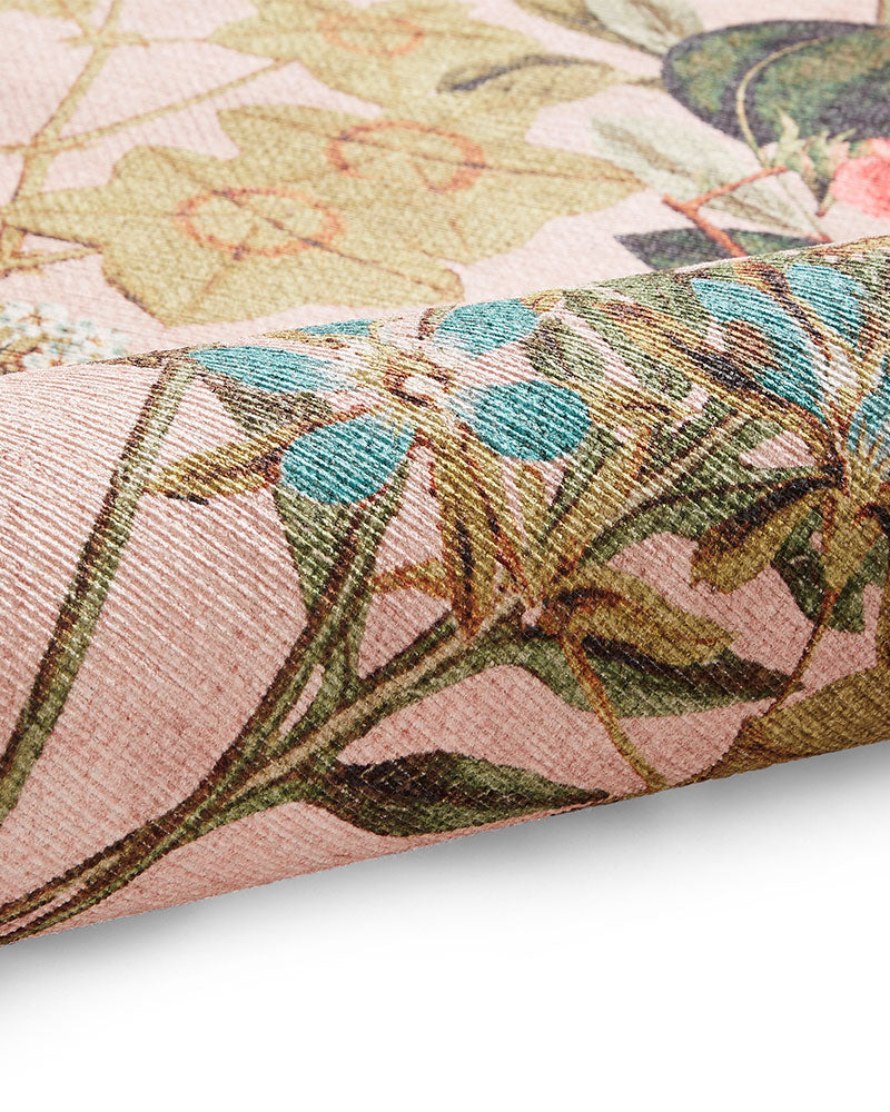 CLARKE & CLARKE PASSIFLORA BLUSH MACHINE WASHABLE RUG