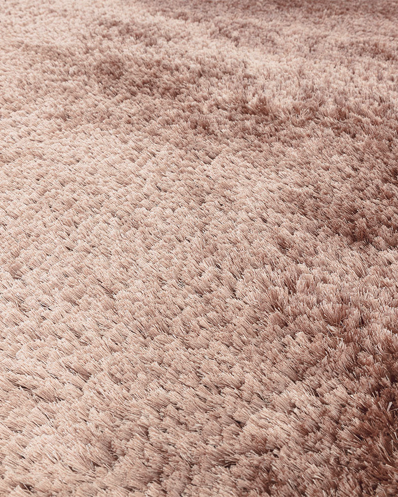 PLUSH LUXURY ULTRA THICK SHAGGY BLUSH ROUND RUG