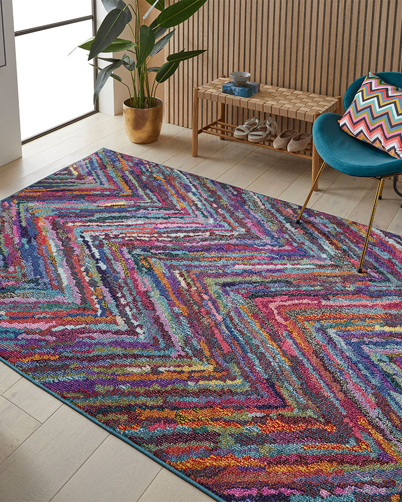CARNAVAL CAR104 MULTI BRIGHT CHEVRON RUG