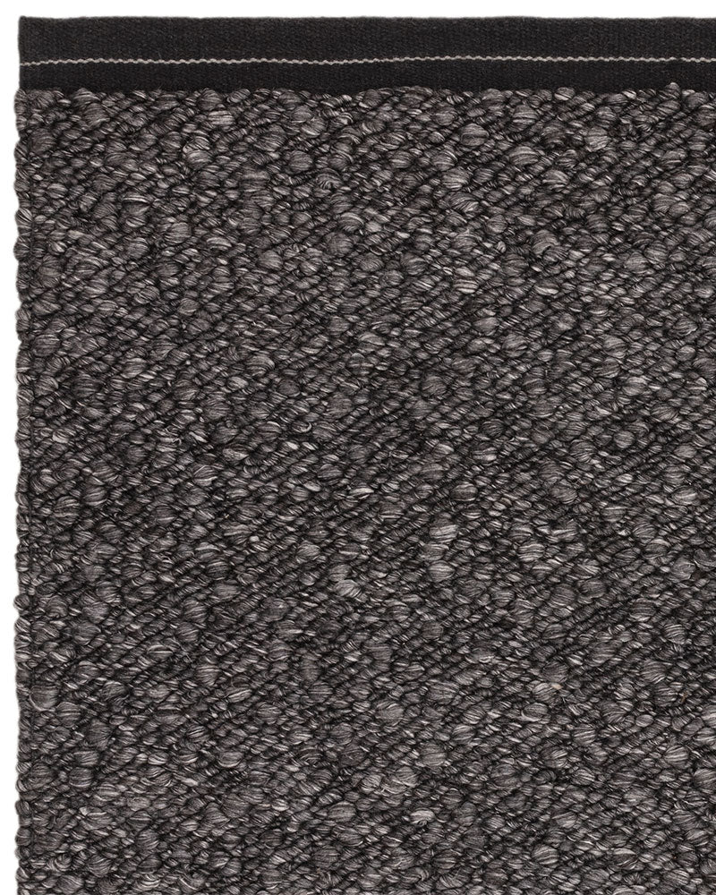 ELM CHARCOAL GREY CHUNKY BOUCLE TEXTURED WOOL MIX RUG