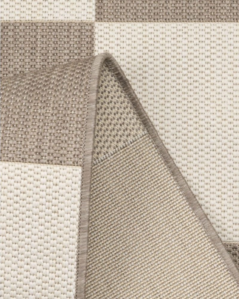 NEUTRAL CHEQUER INDOOR / OUTDOOR FLATWEAVE RUG
