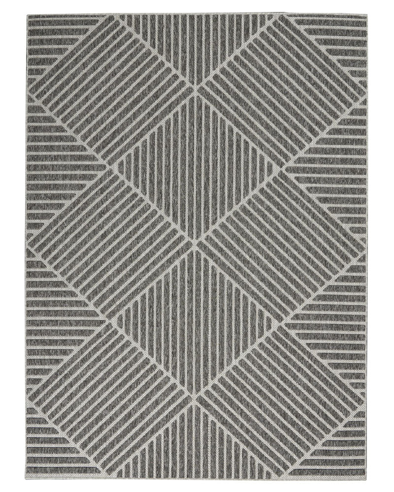 COZUMEL CZM05 INDOOR OUTDOOR DARK GREY RUG
