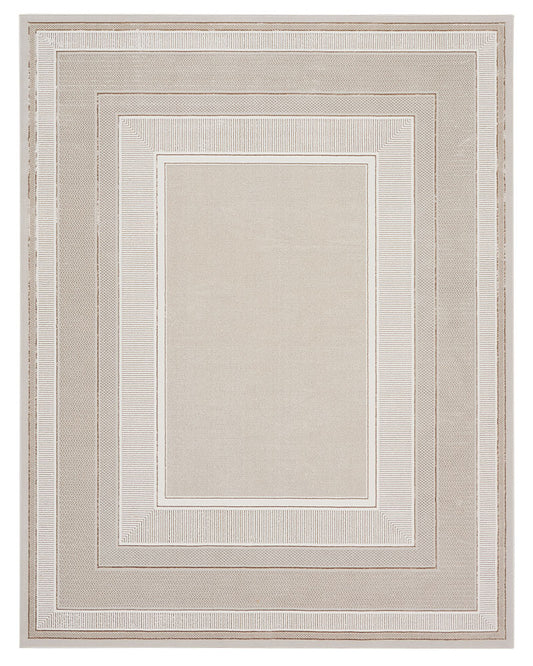 GLITZ GLZ07 BORDER RUG IVORY GREY GOLD