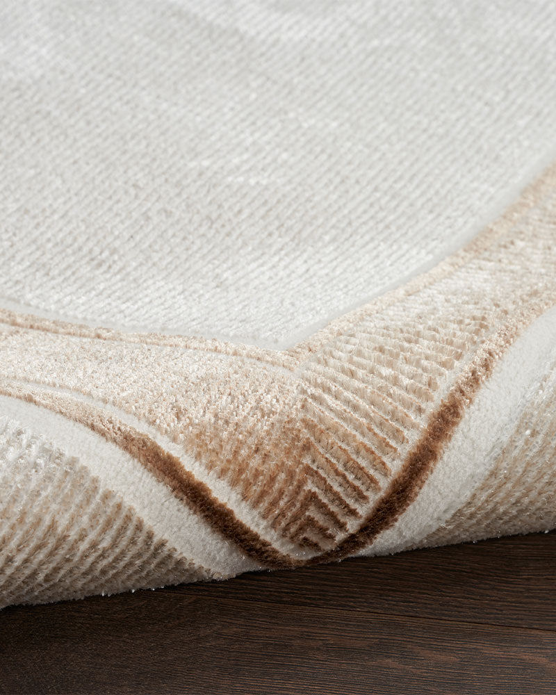 GLITZ GLZ08 BORDER RUG IVORY GOLD