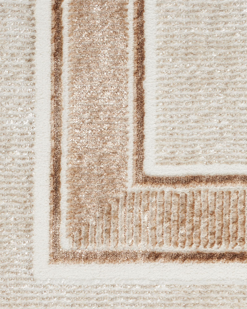 GLITZ GLZ08 BORDER RUG IVORY GOLD