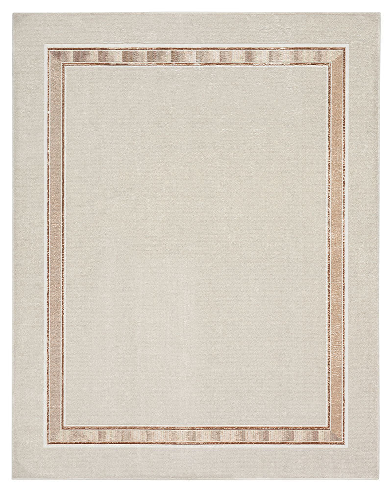 GLITZ GLZ08 BORDER RUG IVORY GOLD