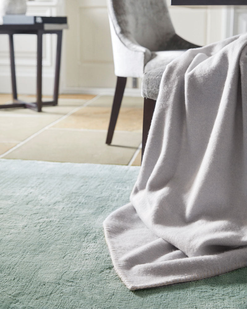HUSH PLAIN LUXURY WOOL RUG AQUA GREEN