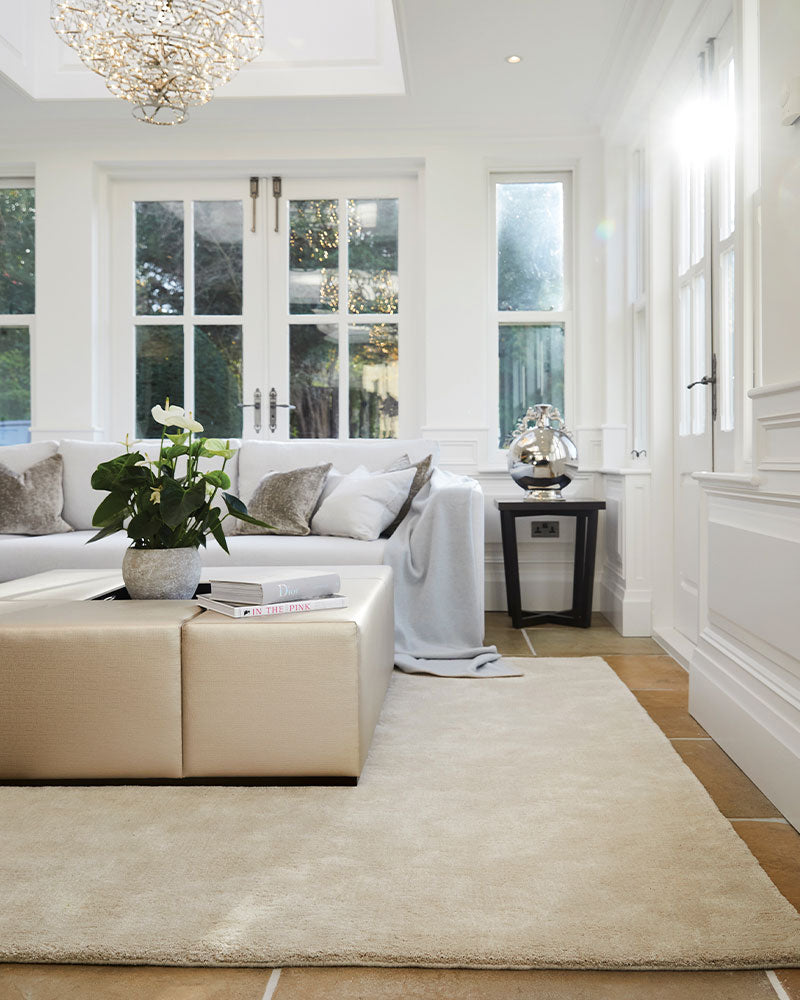 HUSH PLAIN LUXURY WOOL RUG PEBBLE NATURAL