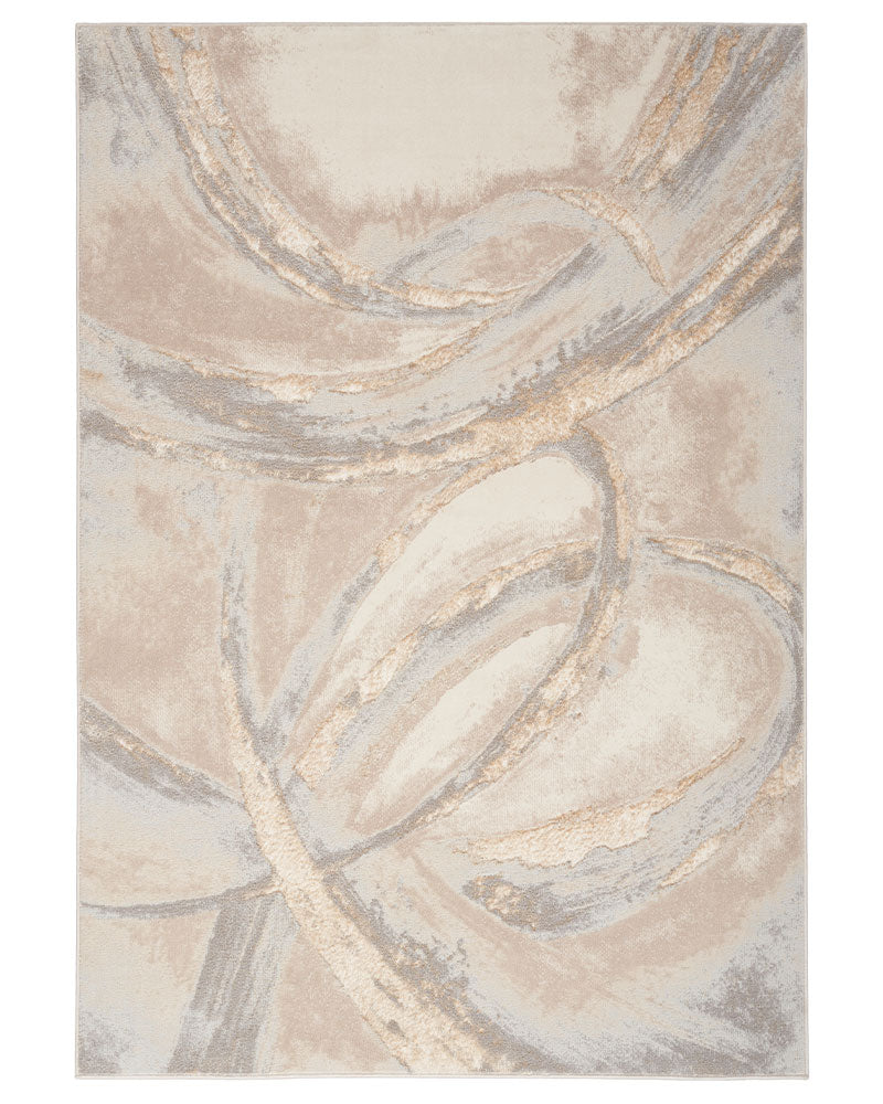 BRUSHSTROKES BSK01 BEIGE GREY RUG