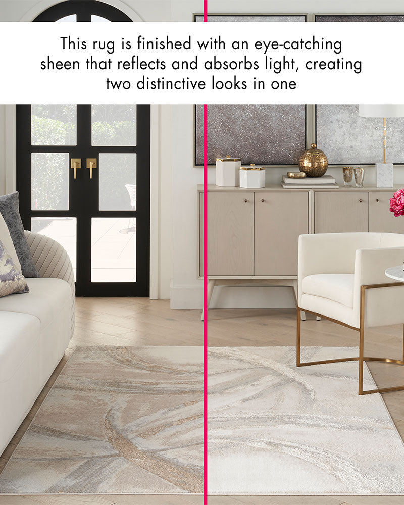 BRUSHSTROKES BSK01 BEIGE GREY RUG