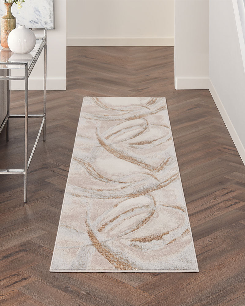 BRUSHSTROKES BSK01 BEIGE GREY RUG